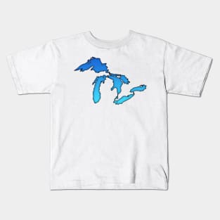 Great Lakes in Blue. Kids T-Shirt